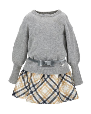 
  
    Monnalisa
  
 Girls Grey Check Reversible Dress