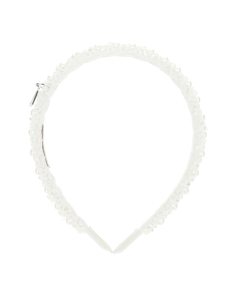 Girls White Beaded Headband