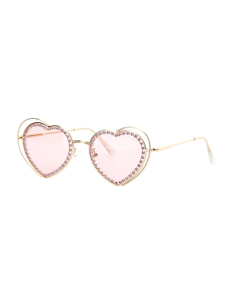 Girls Pink Heart Sunglasses