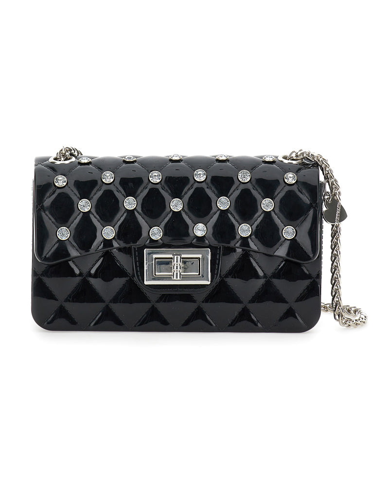 Girls Black Crystal Bag