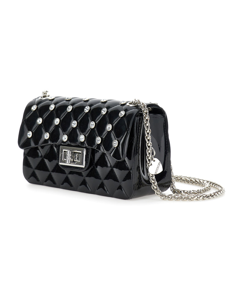 Girls Black Crystal Bag