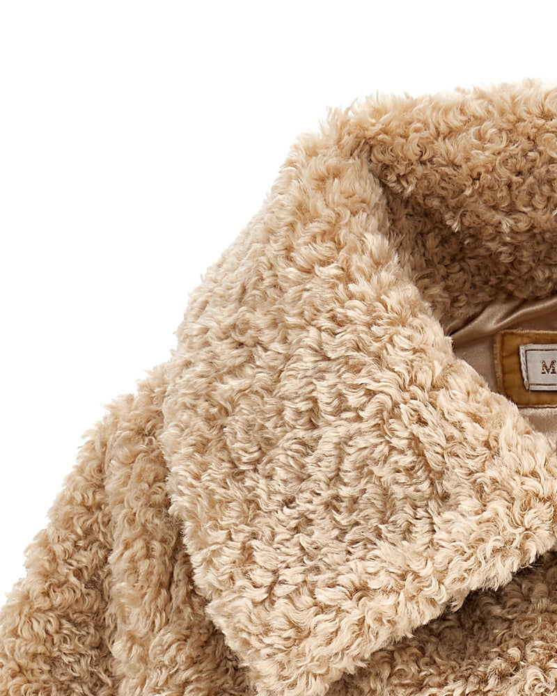 Girls Beige Teddy Coat