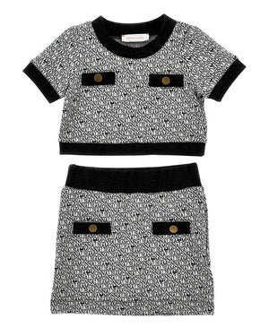
  
    Monnalisa
  
 Girls Black Knit Top & Skirt Set