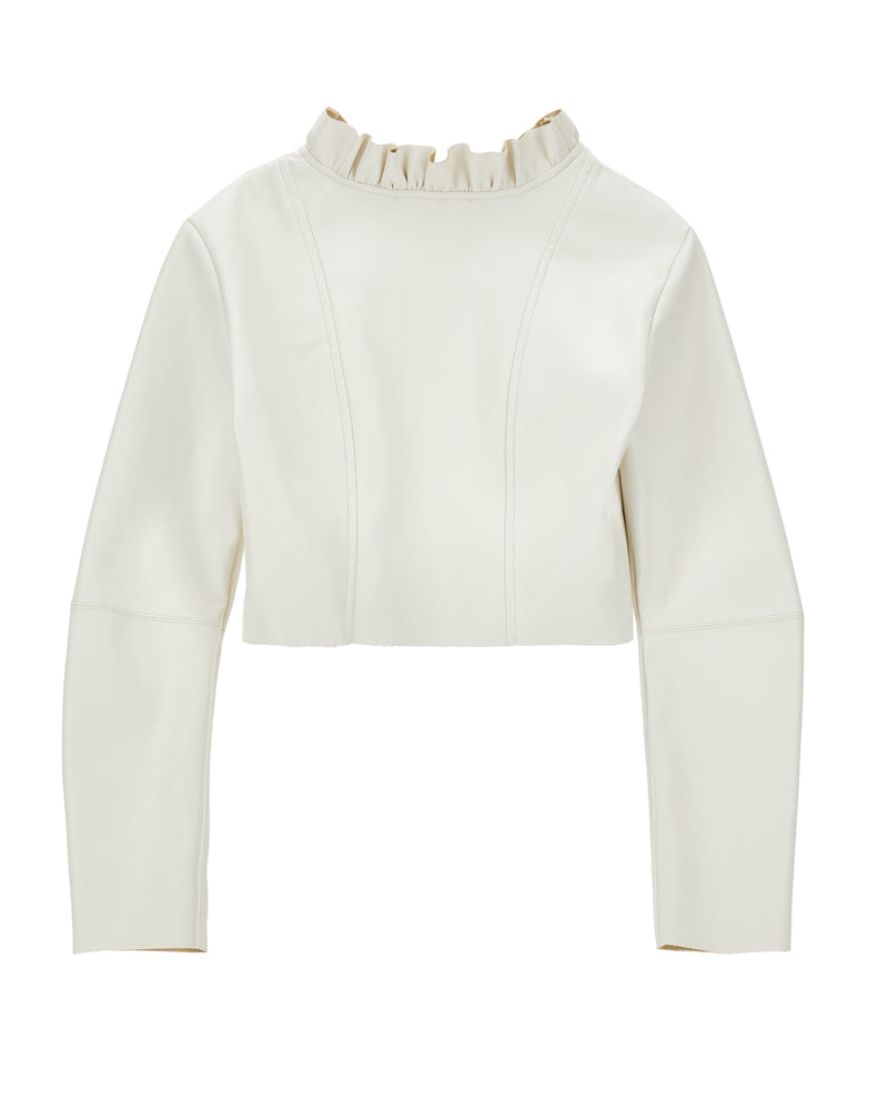 
  
    Monnalisa
  
 Girls White Ruffle Biker Jacket
