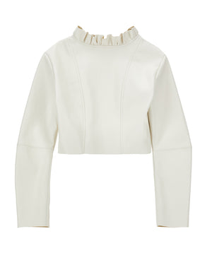 
  
    Monnalisa
  
 Girls White Ruffle Biker Jacket