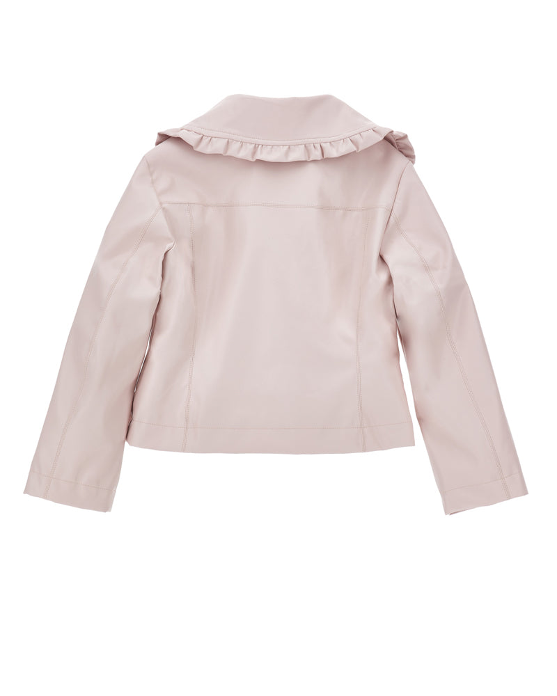 
  
    Monnalisa
  
 Girls Pink Ruffle Biker Jacket