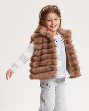 
  
    Monnalisa
  
 Girls Brown Plush Fur Vest