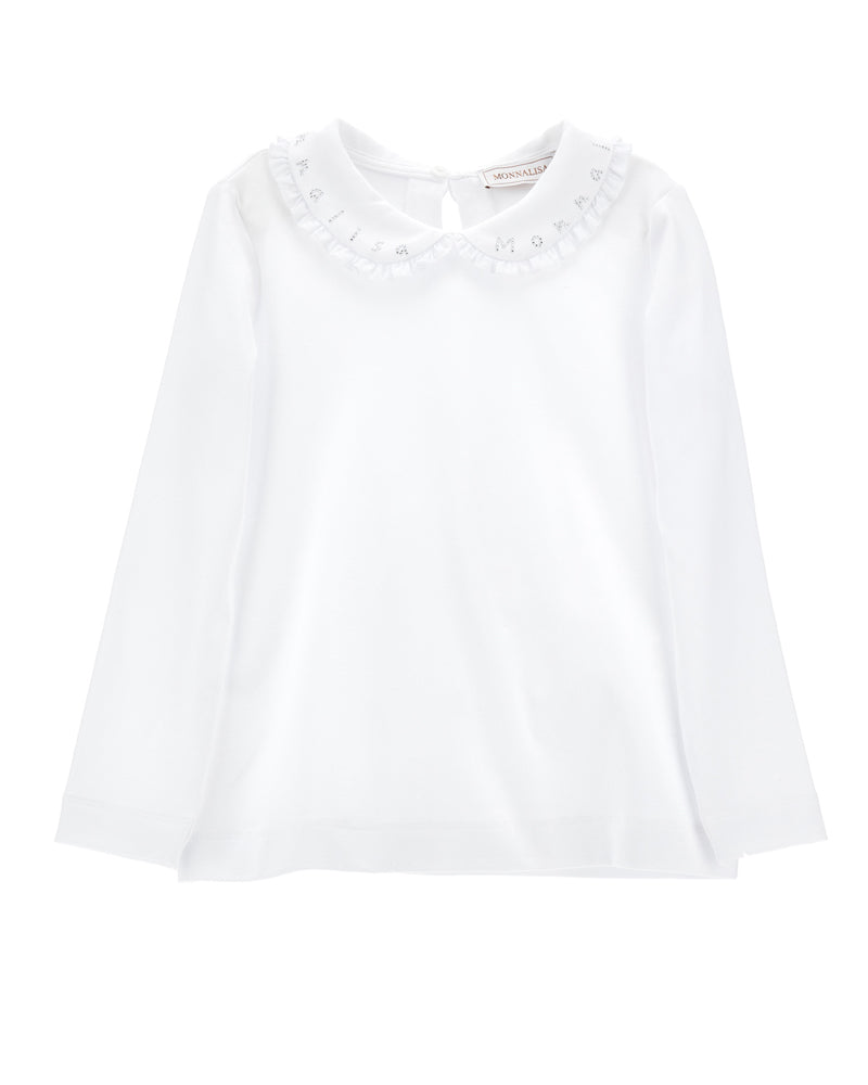 Girls White Jersey Blouse