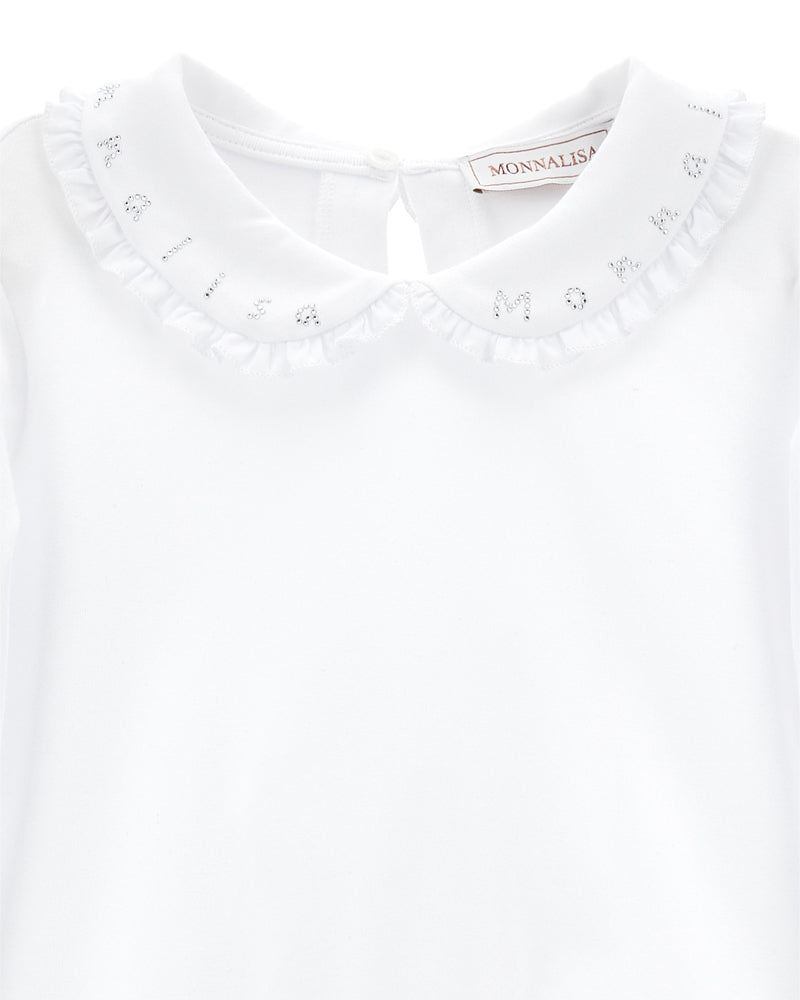 Girls White Jersey Blouse