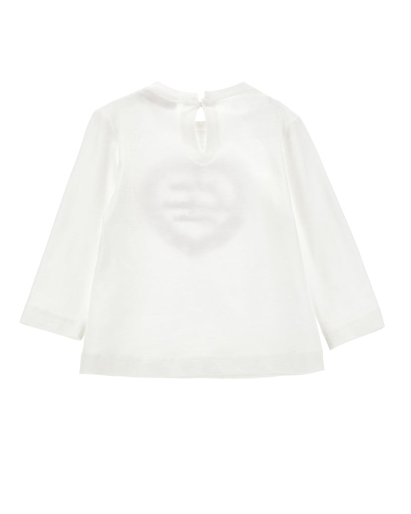 Girls White Heart Top