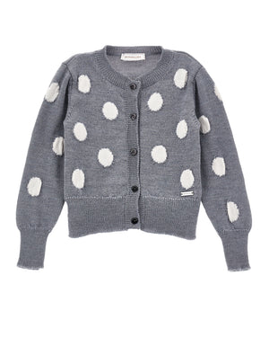 
  
    Monnalisa
  
 Girls Grey Polka-Dot Knit Cardigan