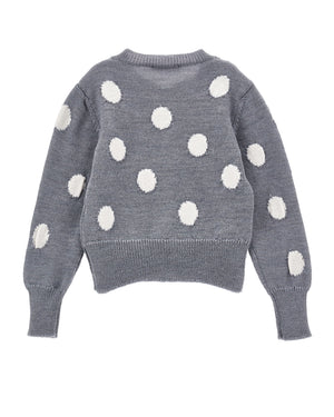 
  
    Monnalisa
  
 Girls Grey Polka-Dot Knit Cardigan