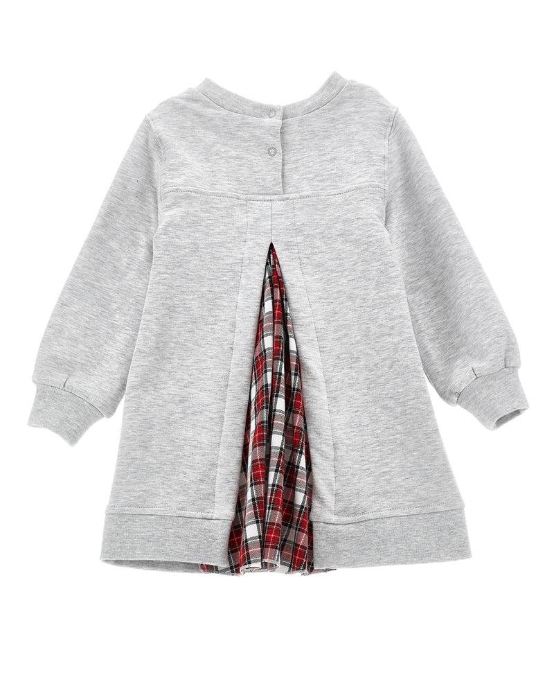 Girls Grey Red Heart Sweater Dress