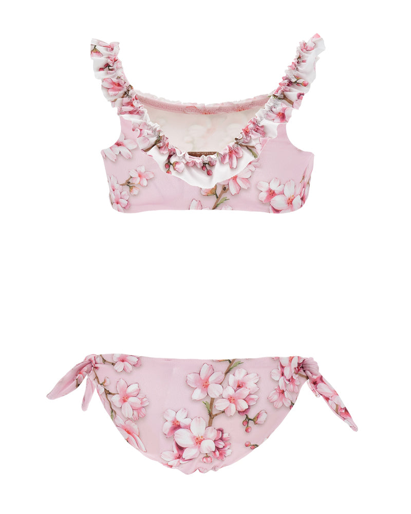 Girls Pink Floral Bikini