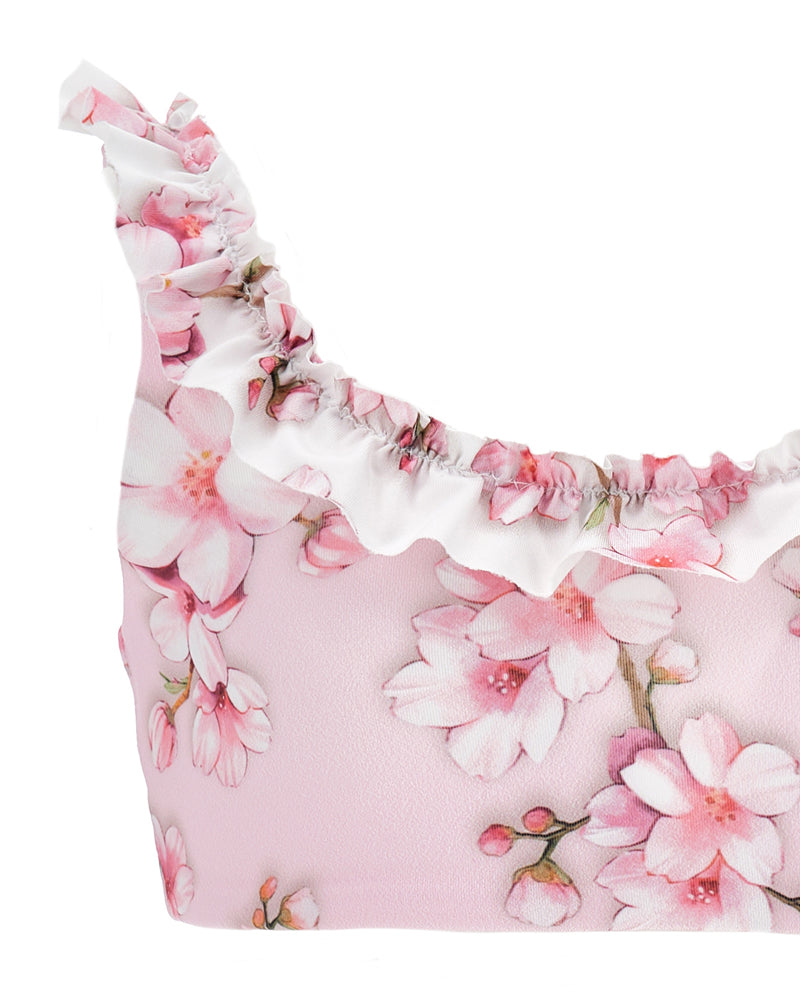 Girls Pink Floral Bikini