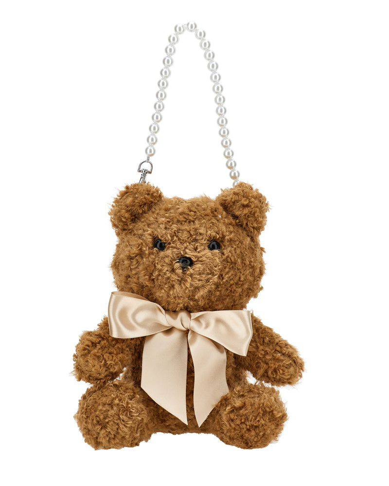 Girls Beige Teddy Bear Bag