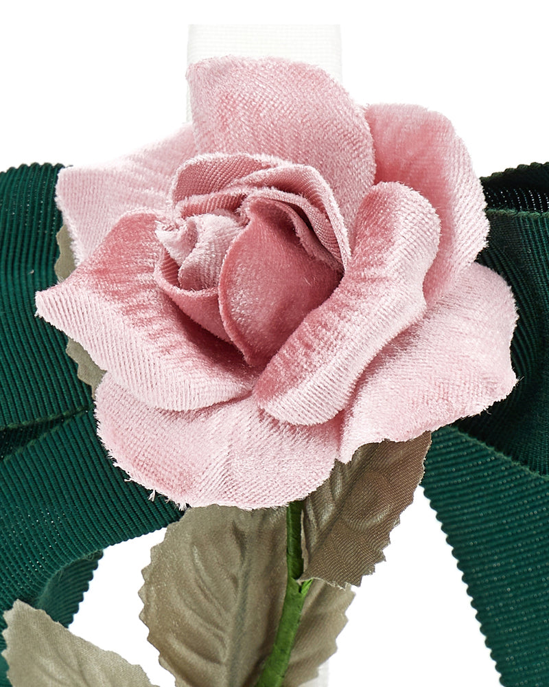 Girls Pink Velvet Rose Headband