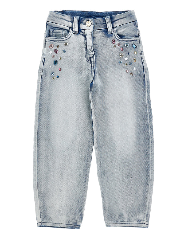 Girls Blue Jewel Denim