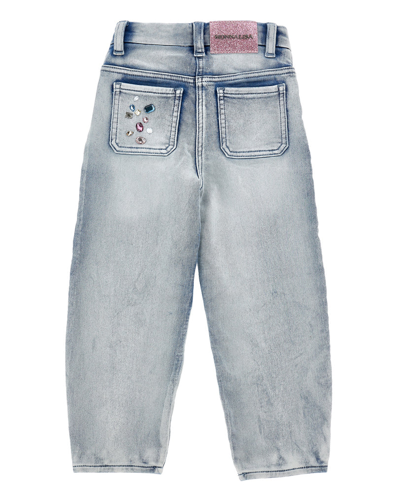 Girls Blue Jewel Denim