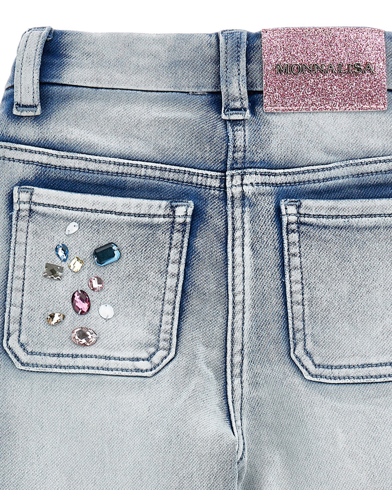Girls Blue Jewel Denim