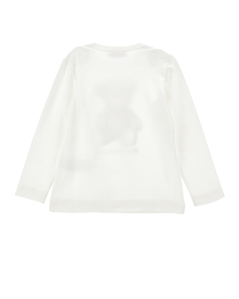 Girls White Crystal Teddy Top