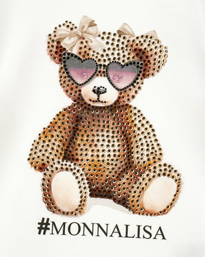 
  
    Monnalisa
  
 Girls White Crystal Teddy Top