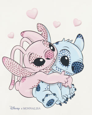 
  
    Monnalisa
  
 Girls White/Pink Lilo & Stitch Dress