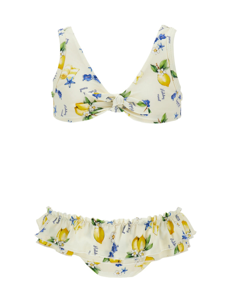 
  
    Monnalisa
  
 Girls White Lemon Print Bikini
