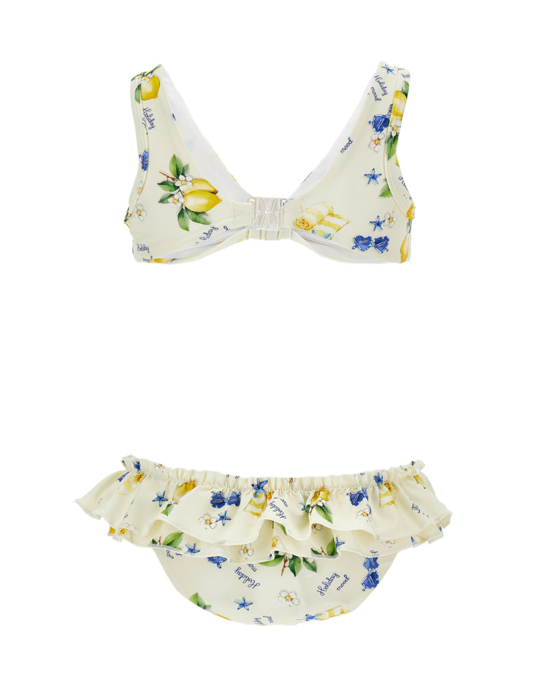 
  
    Monnalisa
  
 Girls White Lemon Print Bikini