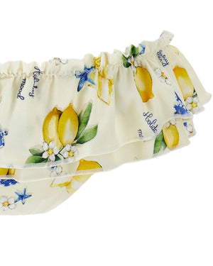 
  
    Monnalisa
  
 Girls White Lemon Print Bikini