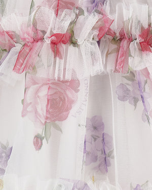 
  
    Monnalisa
  
 Girls White Tulle Floral Dress