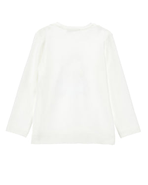 
  
    Monnalisa
  
 Girls Ivory Grey Sequin Teddy Bear Top
