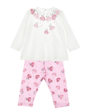 
  
    Monnalisa
  
 Baby Girls Pink Floral Top & Legging Set