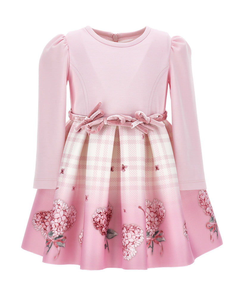 Baby Girls Pink Floral Neoprene Dress