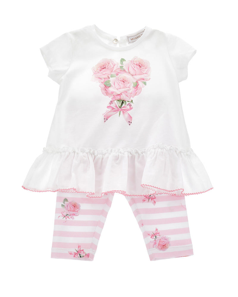 Baby Girls Pink Floral T &amp; Legging Set