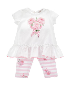 
  
    Monnalisa
  
 Baby Girls Pink Floral T & Legging Set