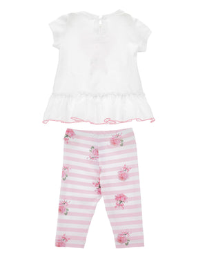 
  
    Monnalisa
  
 Baby Girls Pink Floral T & Legging Set