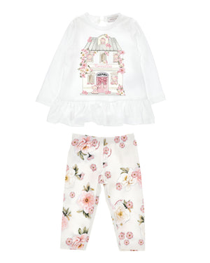 
  
    Monnalisa
  
 Baby Girls White Floral Legging set