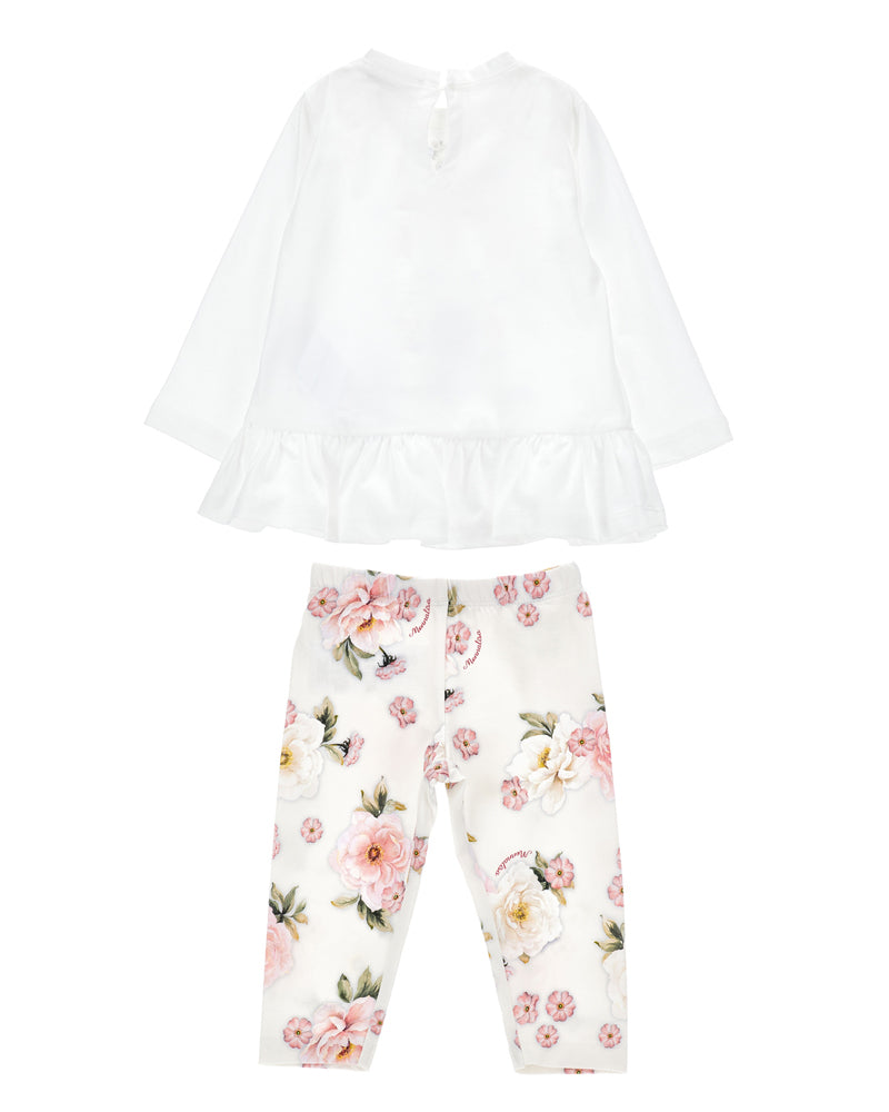 
  
    Monnalisa
  
 Baby Girls White Floral Legging set
