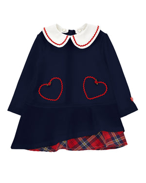 
  
    Monnalisa
  
 Baby Girls Navy Heart Pocket Dress
