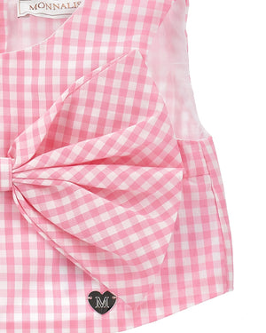 
  
    Monnalisa
  
 Baby Girls Pink Gingham Top & Skirt Set