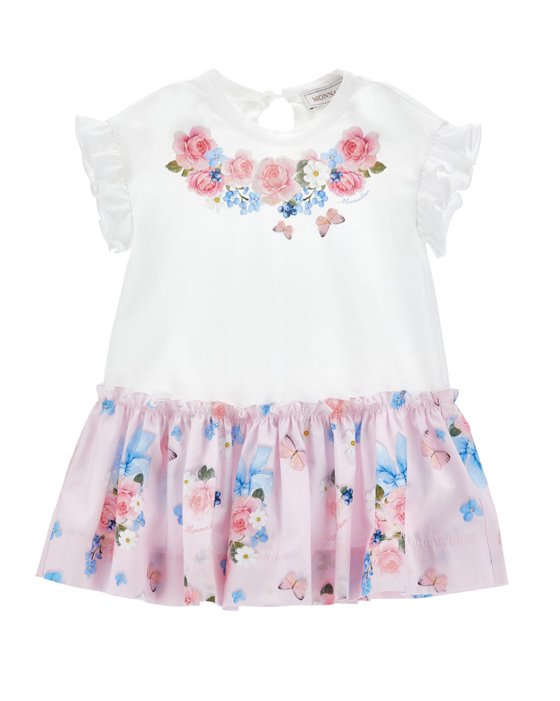 
  
    Monnalisa
  
 Baby Girls White/Pink Floral Dress