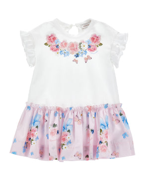 
  
    Monnalisa
  
 Baby Girls White/Pink Floral Dress