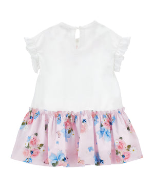 
  
    Monnalisa
  
 Baby Girls White/Pink Floral Dress