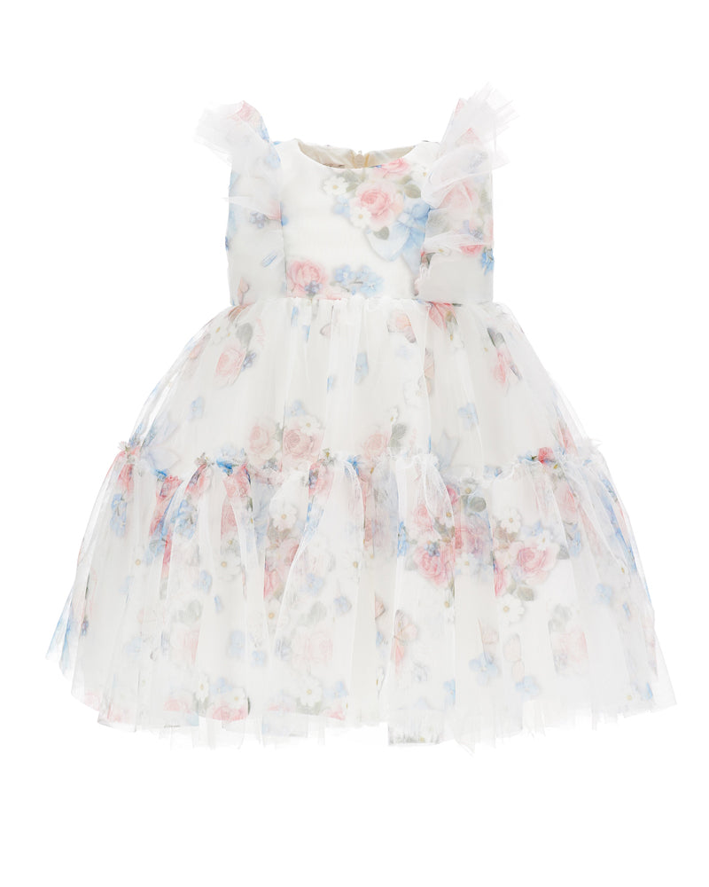 
  
    Monnalisa
  
 Baby Girls White Tulle Floral Dress
