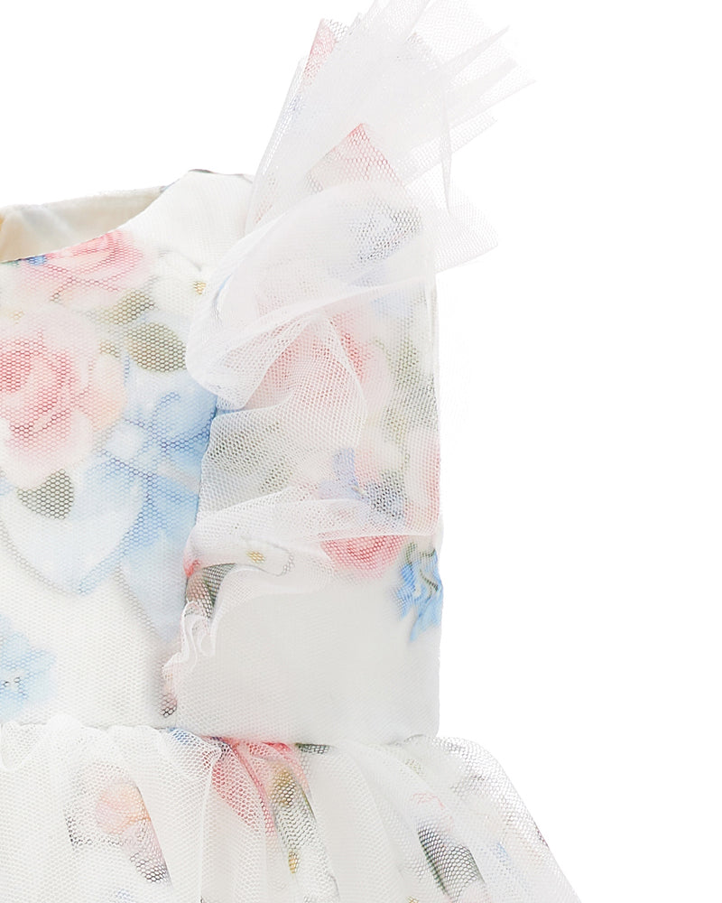 
  
    Monnalisa
  
 Baby Girls White Tulle Floral Dress