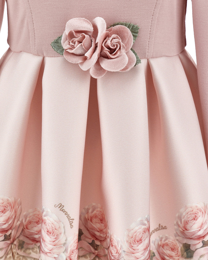 
  
    Monnalisa
  
 Baby Girls Pink/Leopard Rose Neoprene Dress