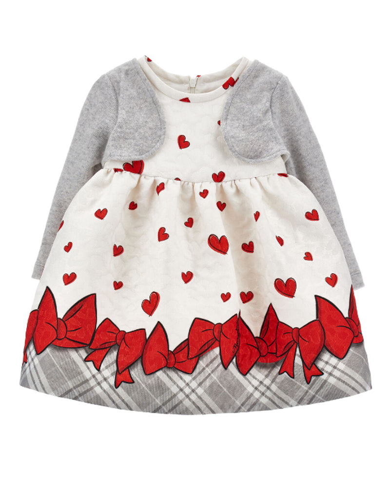 
  
    Monnalisa
  
 Baby Girls White/Red Heart Bow Dress