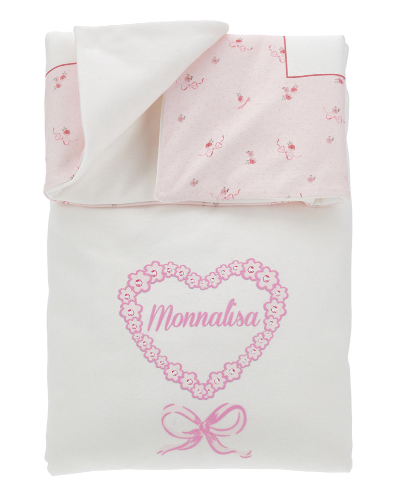 Baby Girls White/Pink Blanket