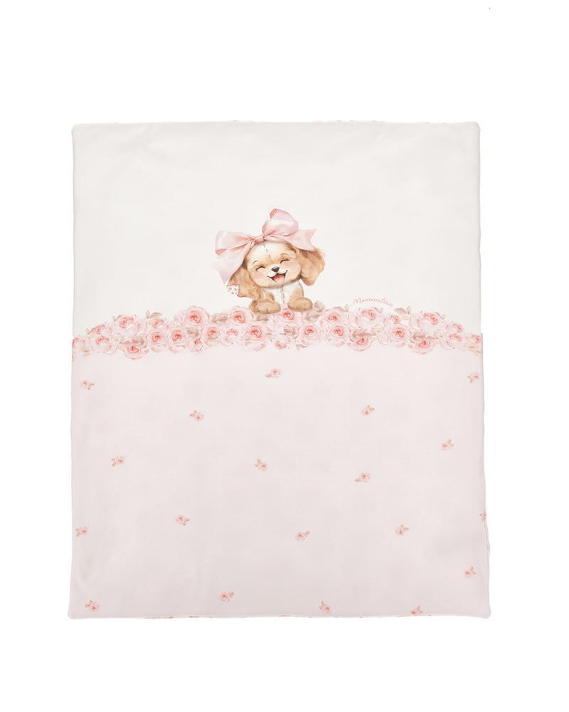 Baby Girls White Puppy Blanket